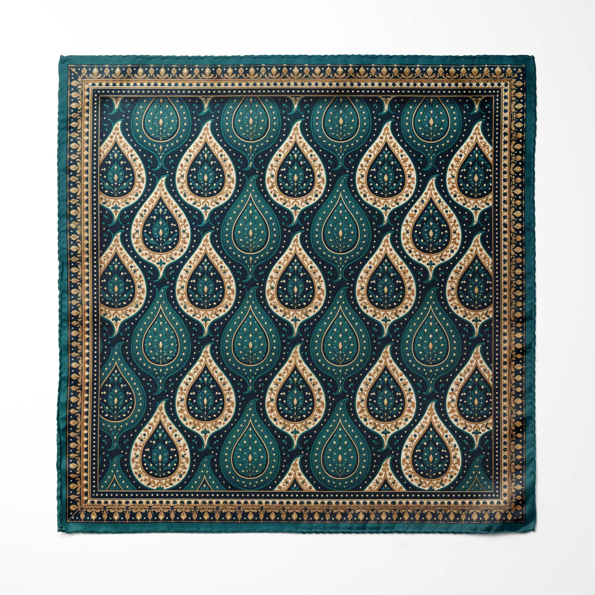 GOLDEN PERSIAN SILK POCKET SQUARE