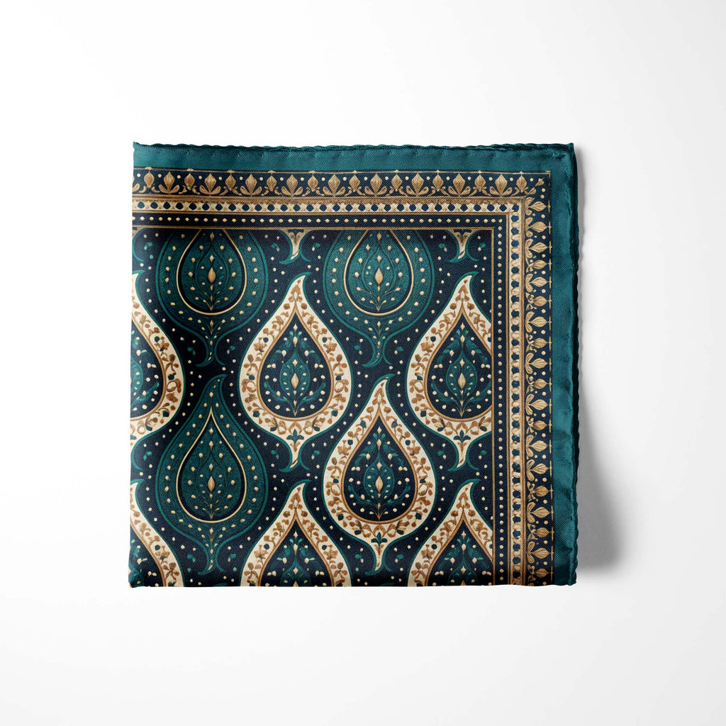 GOLDEN PERSIAN SILK POCKET SQUARE