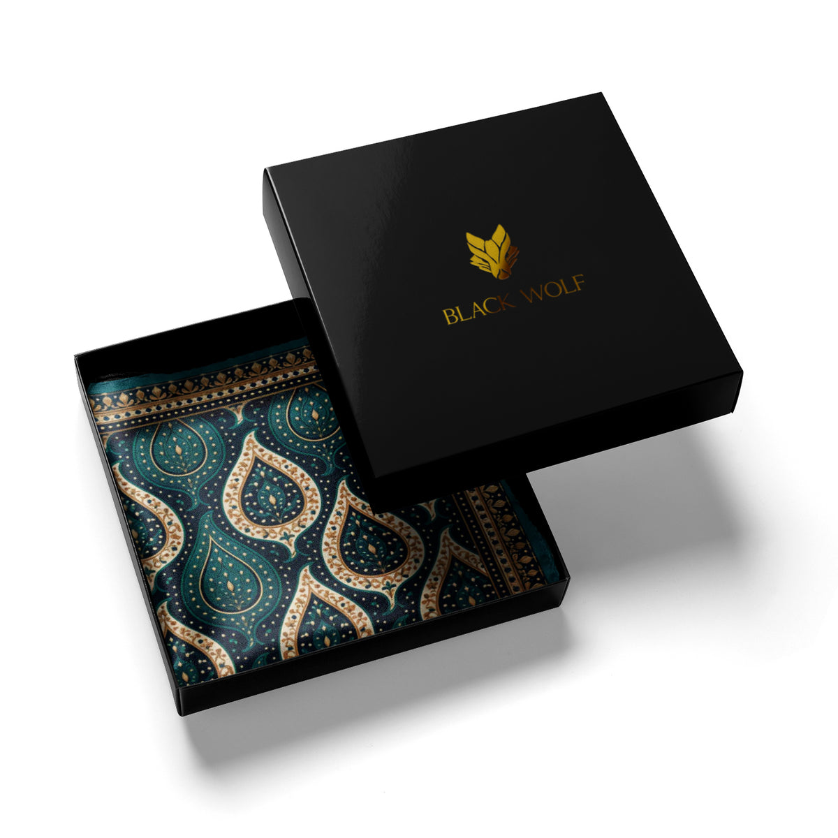 GOLDEN PERSIAN SILK POCKET SQUARE