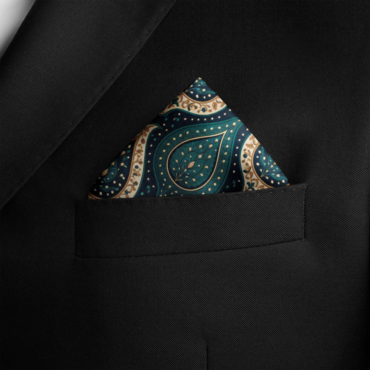 GOLDEN PERSIAN SILK POCKET SQUARE
