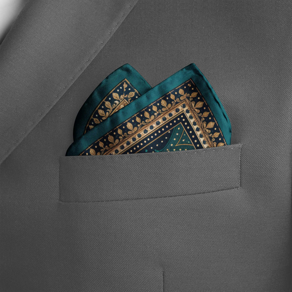 GOLDEN PERSIAN SILK POCKET SQUARE
