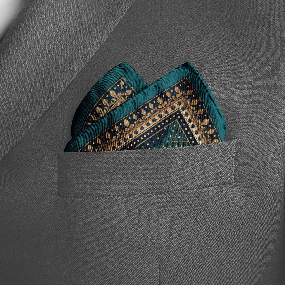 GOLDEN PERSIAN SILK POCKET SQUARE