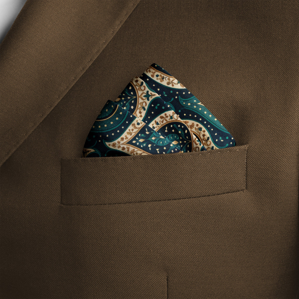 GOLDEN PERSIAN SILK POCKET SQUARE