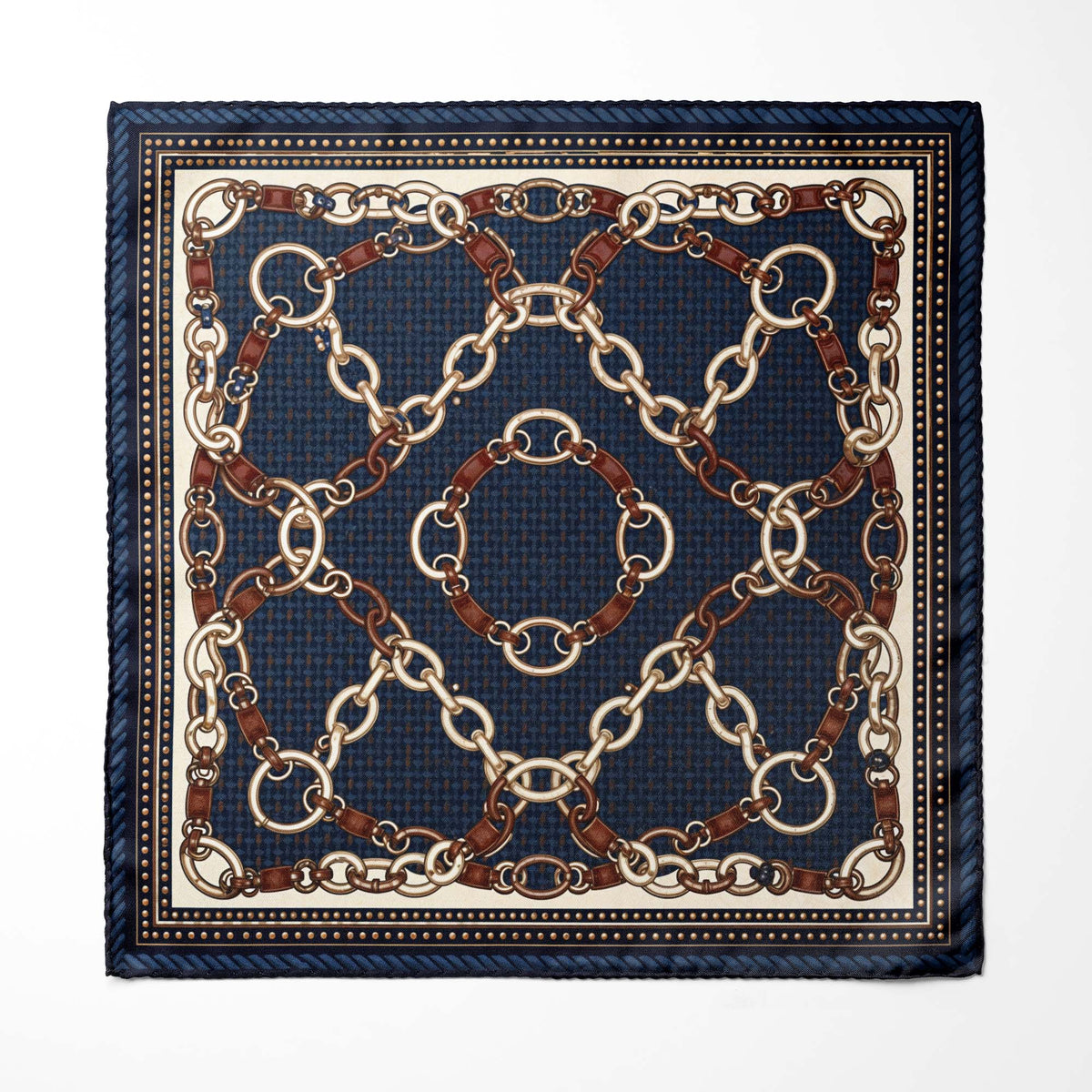HERITAGE CHAIN SILK POCKET SQUARE