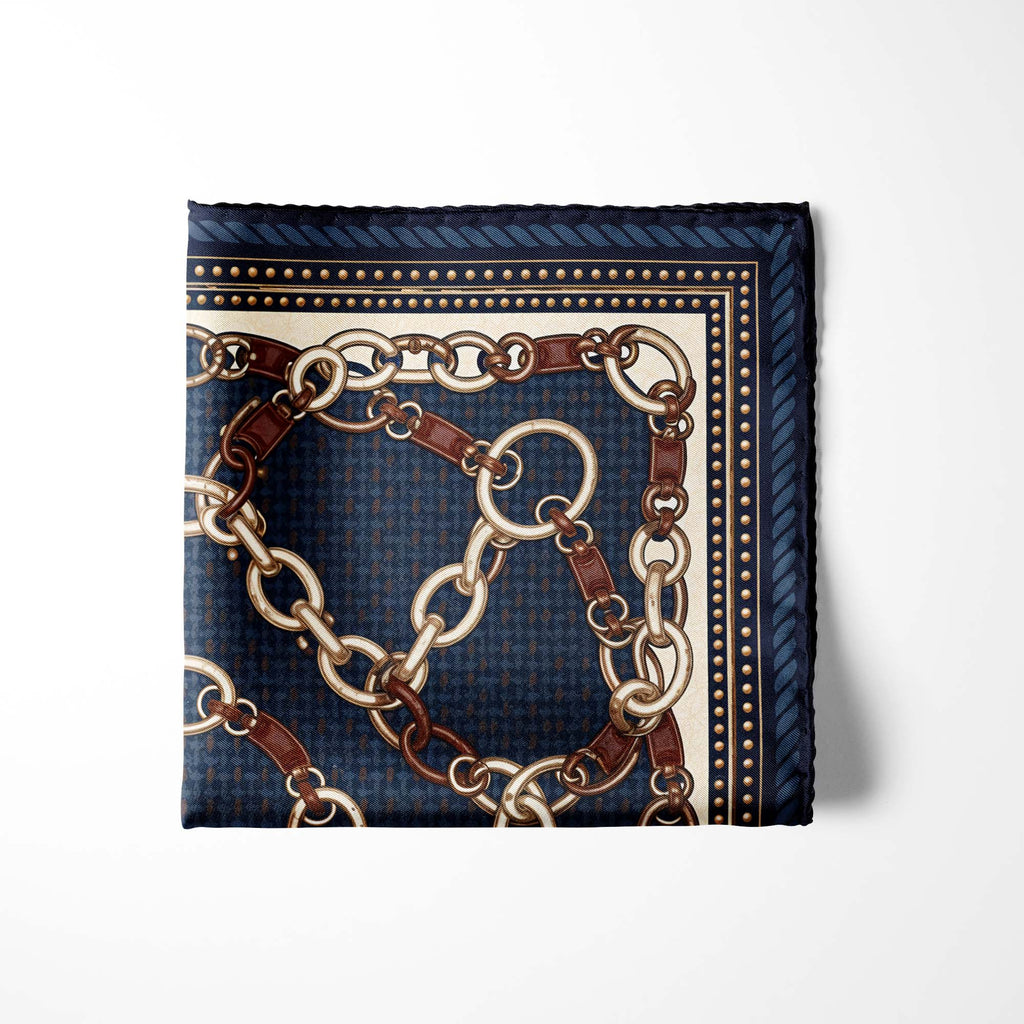HERITAGE CHAIN SILK POCKET SQUARE