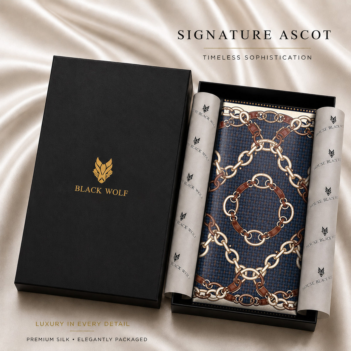 HERITAGE CHAIN SILK ASCOT – PREMIUM COLLECTION