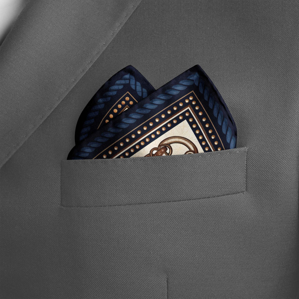 HERITAGE CHAIN SILK POCKET SQUARE