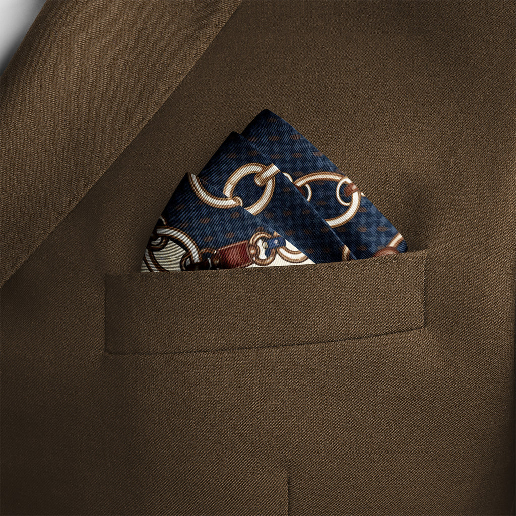 HERITAGE CHAIN SILK POCKET SQUARE