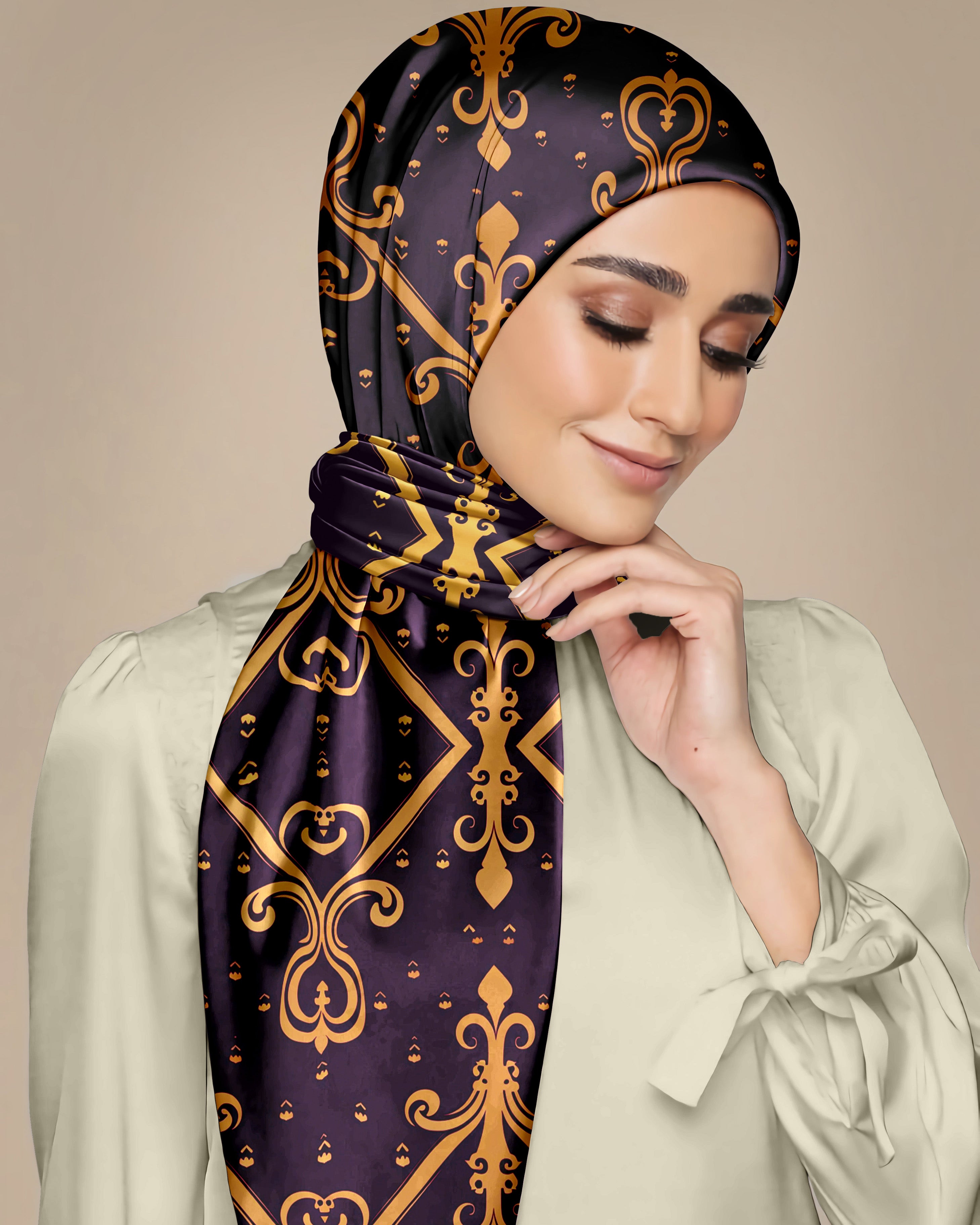 DECORATIVE ORNAMENT SILK WOMEN HIJAB – PREMIUM COLLECTION