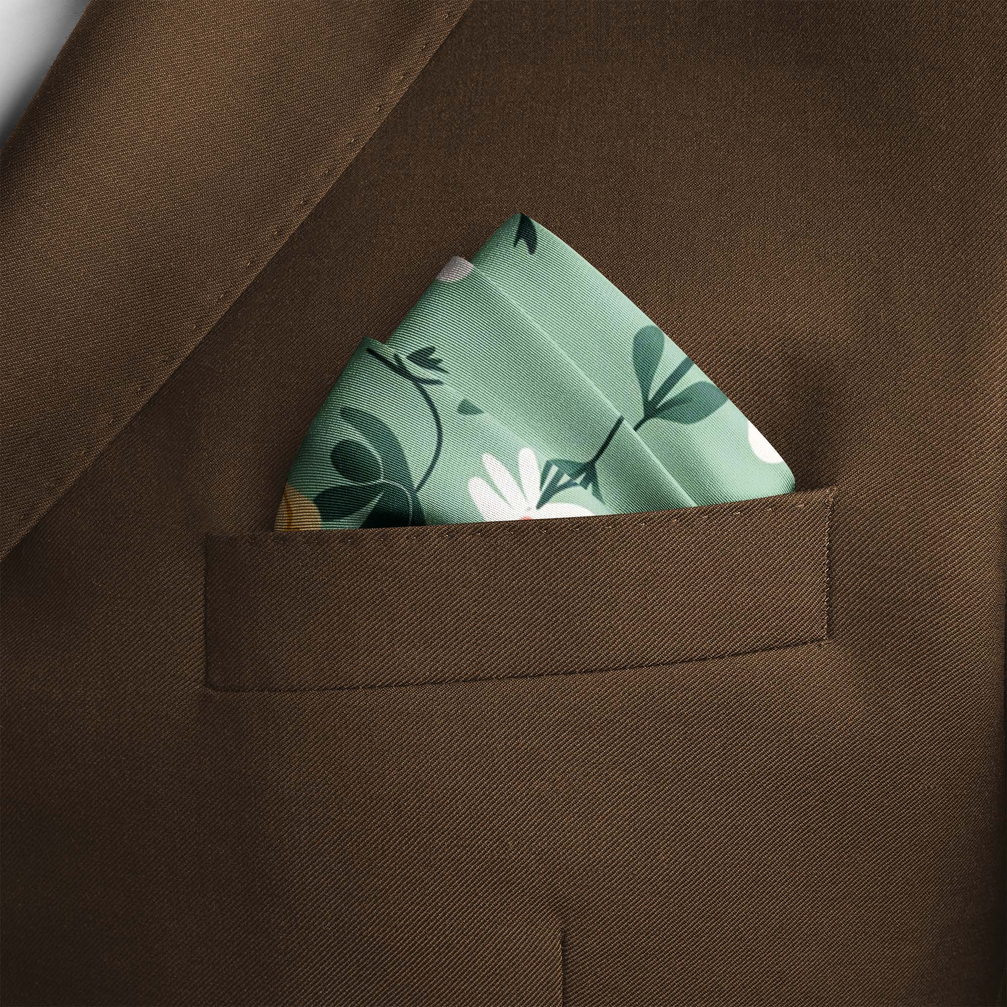 ILLUSTRATED GARDEN SILK POCKET SQUARE