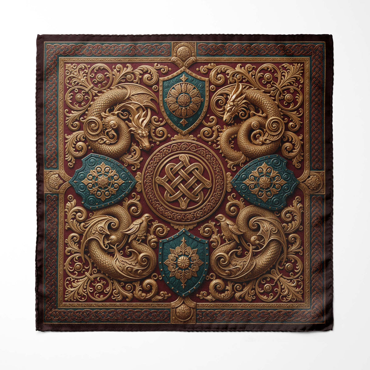 IMPERIAL DRAGON SILK POCKET SQUARE