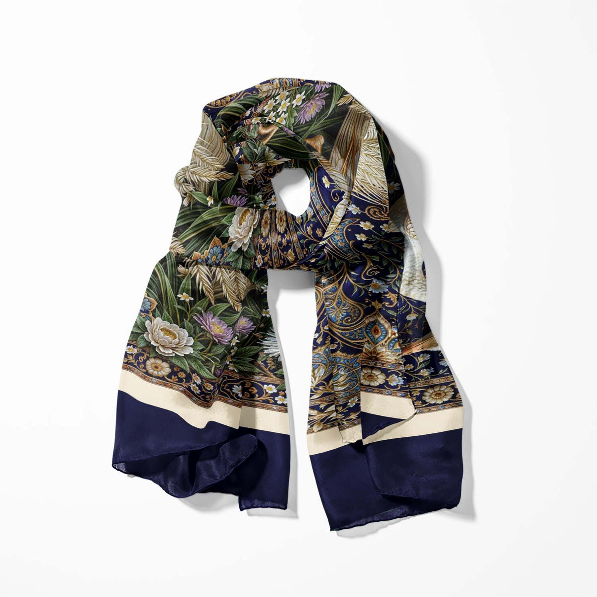 IVORY CRANE MEN SCARF - PREMIUM COLLECTION