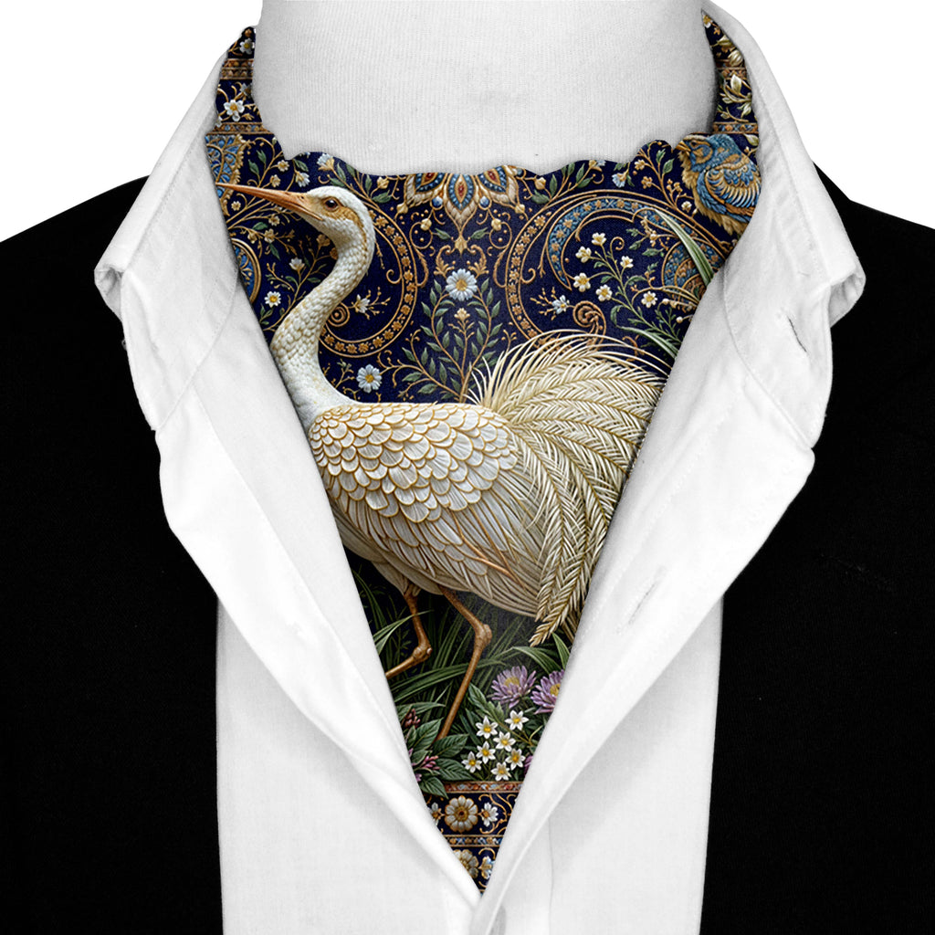 IVORY CRANE SILK ASCOT – PREMIUM COLLECTION