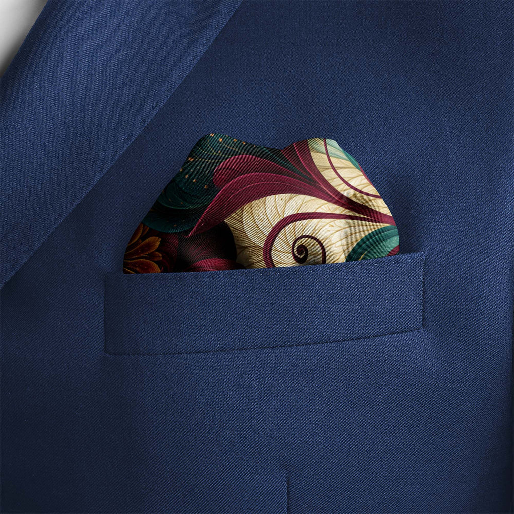 JADE BERRY GARDEN SILK POCKET SQUARE