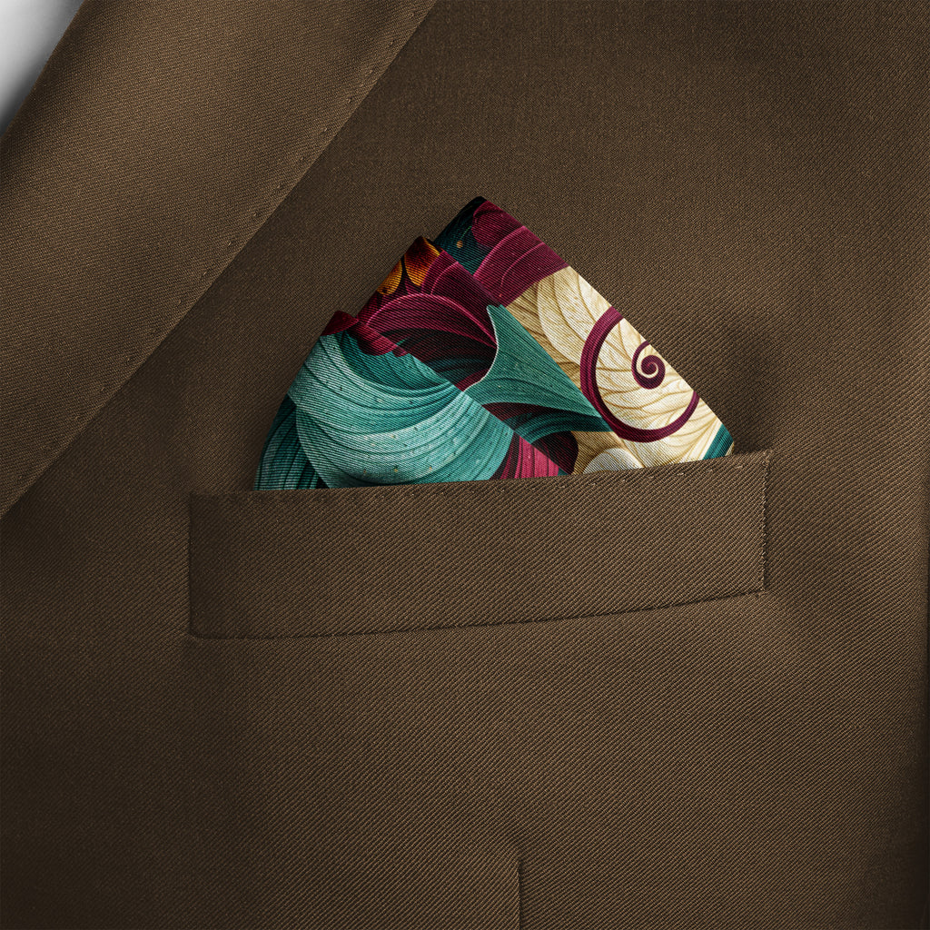 JADE BERRY GARDEN SILK POCKET SQUARE
