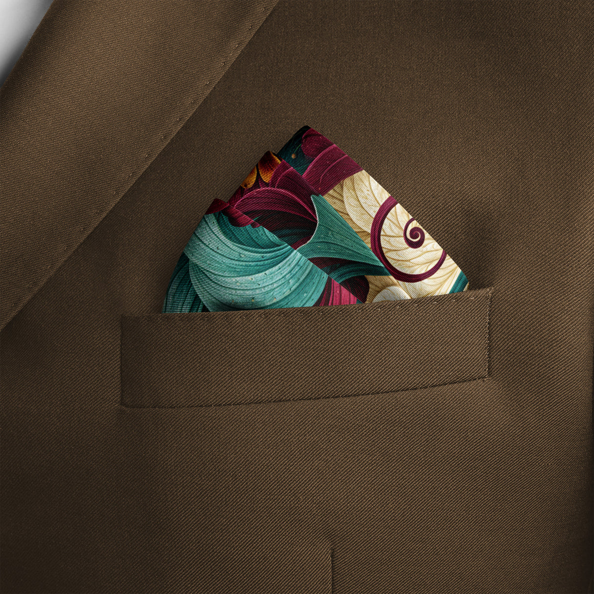 JADE BERRY GARDEN SILK POCKET SQUARE