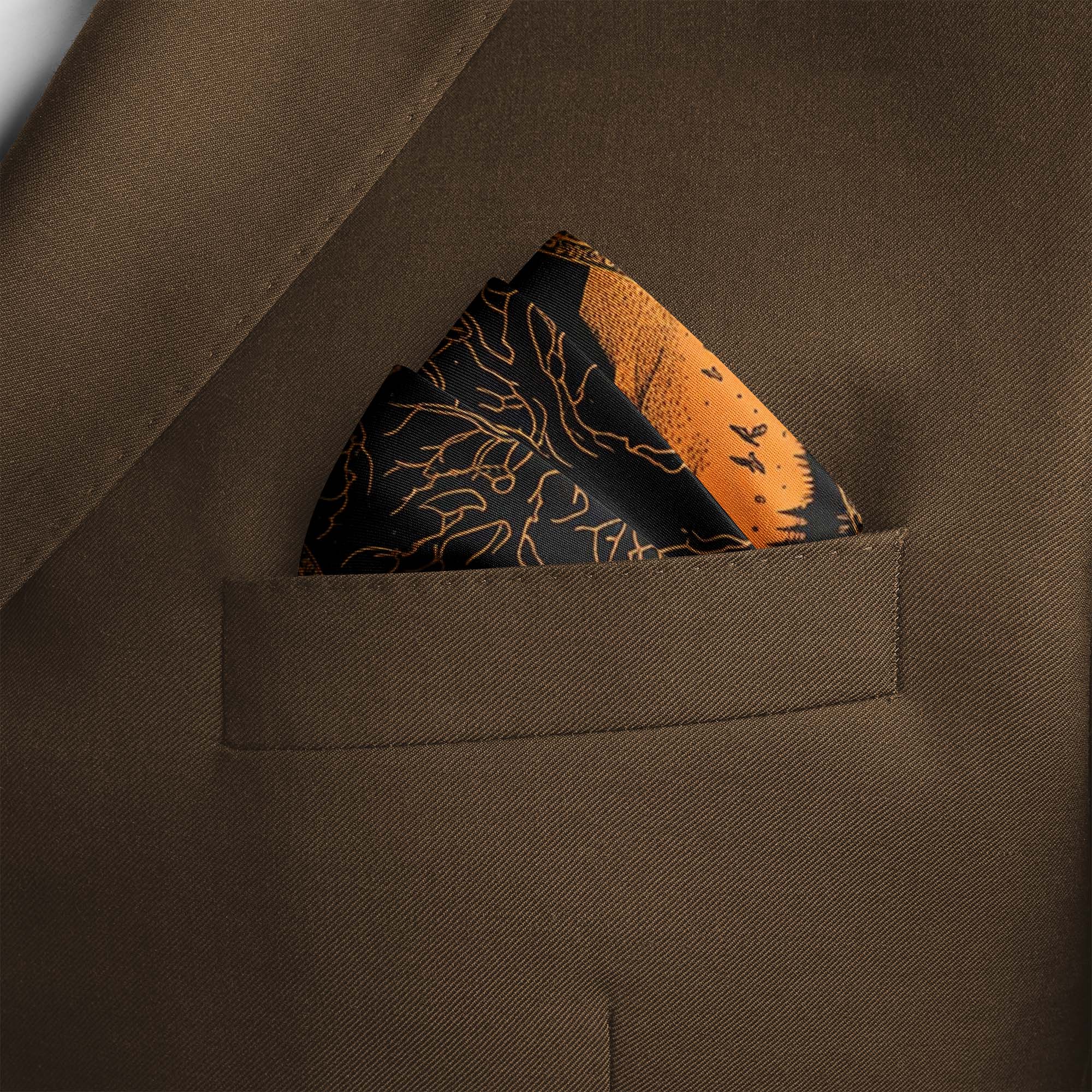 MANA TREE MEDIA SILK POCKET SQUARE