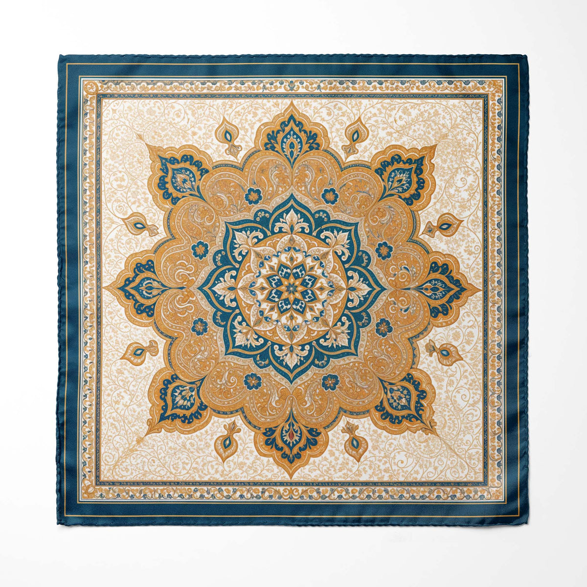 MARRAKESH IVORY SILK POCKET SQUARE