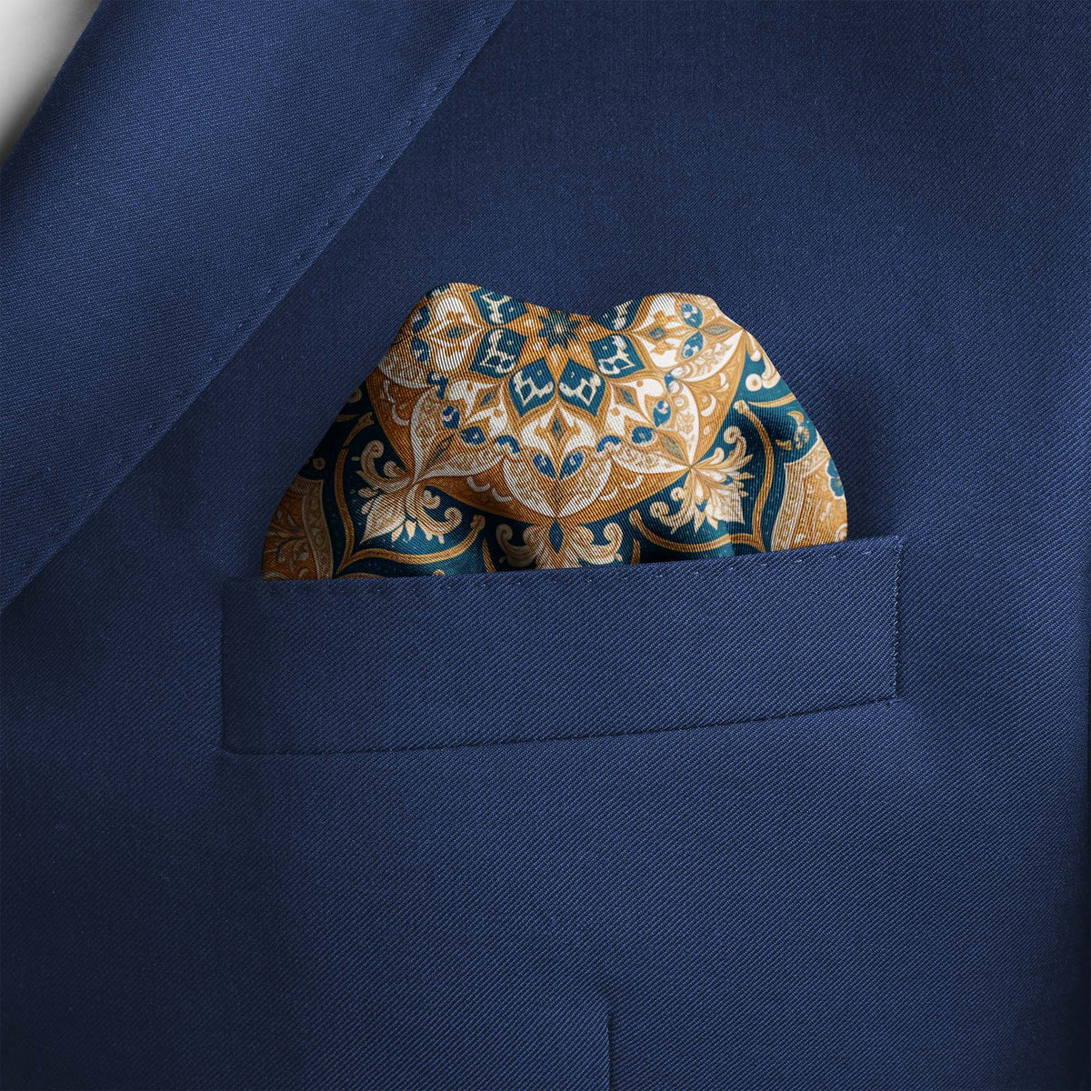 MARRAKESH IVORY SILK POCKET SQUARE