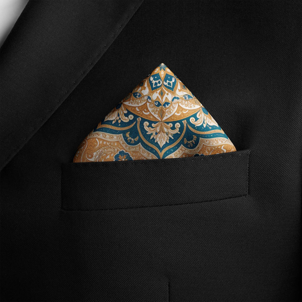 MARRAKESH IVORY SILK POCKET SQUARE