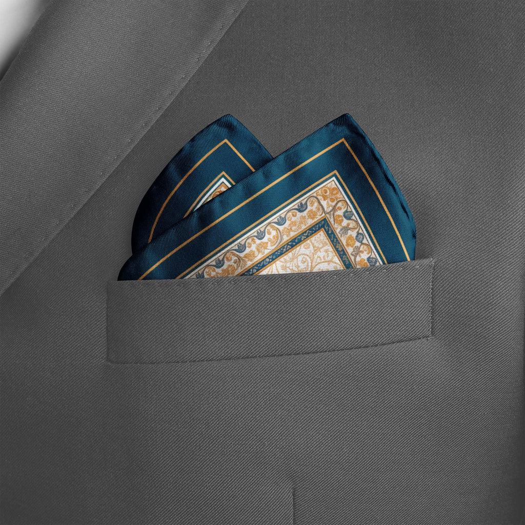 MARRAKESH IVORY SILK POCKET SQUARE