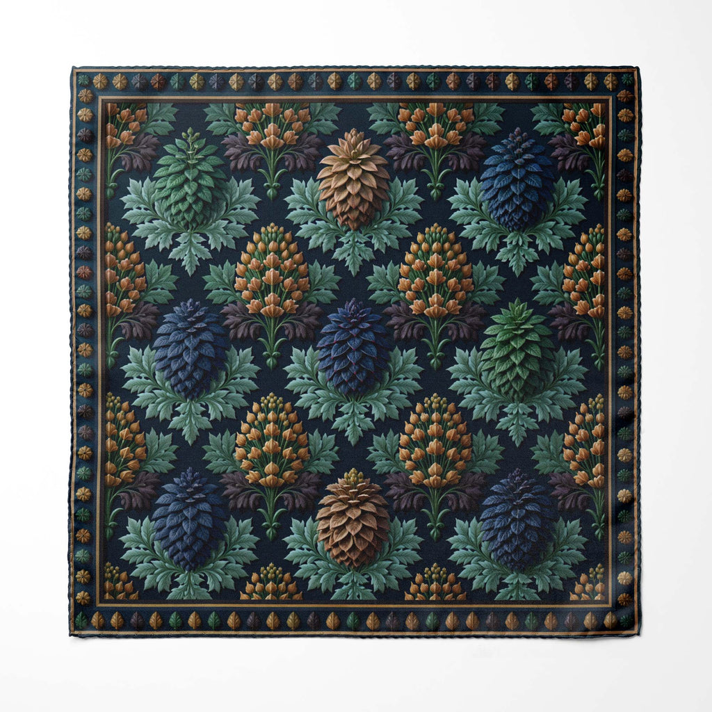 MIDNIGHT BOTANICA SILK POCKET SQUARE