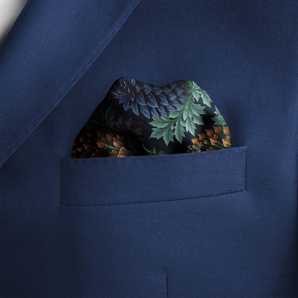 MIDNIGHT BOTANICA SILK POCKET SQUARE