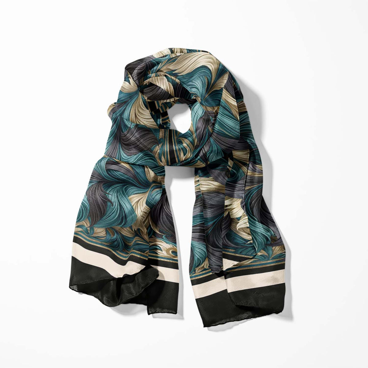 MIDNIGHT LEAVES MEN SCARF - PREMIUM COLLECTION