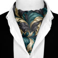 MIDNIGHT LEAVES SILK ASCOT – PREMIUM COLLECTION