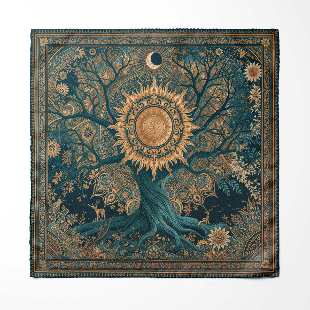 MOONLIT TREE SILK POCKET SQUARE