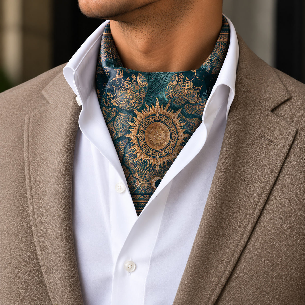 MOONLIT TREE SILK ASCOT – PREMIUM COLLECTION