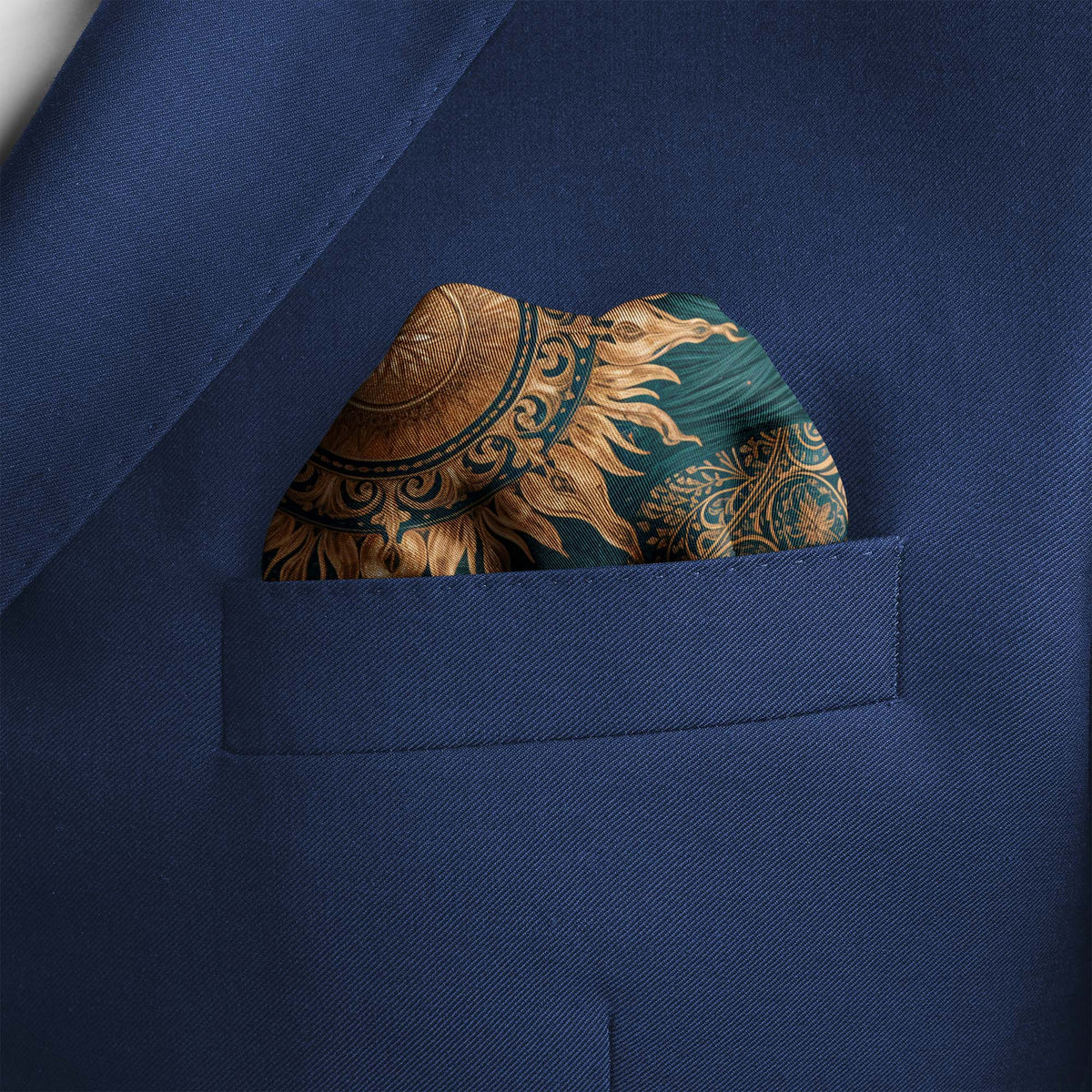 MOONLIT TREE SILK POCKET SQUARE