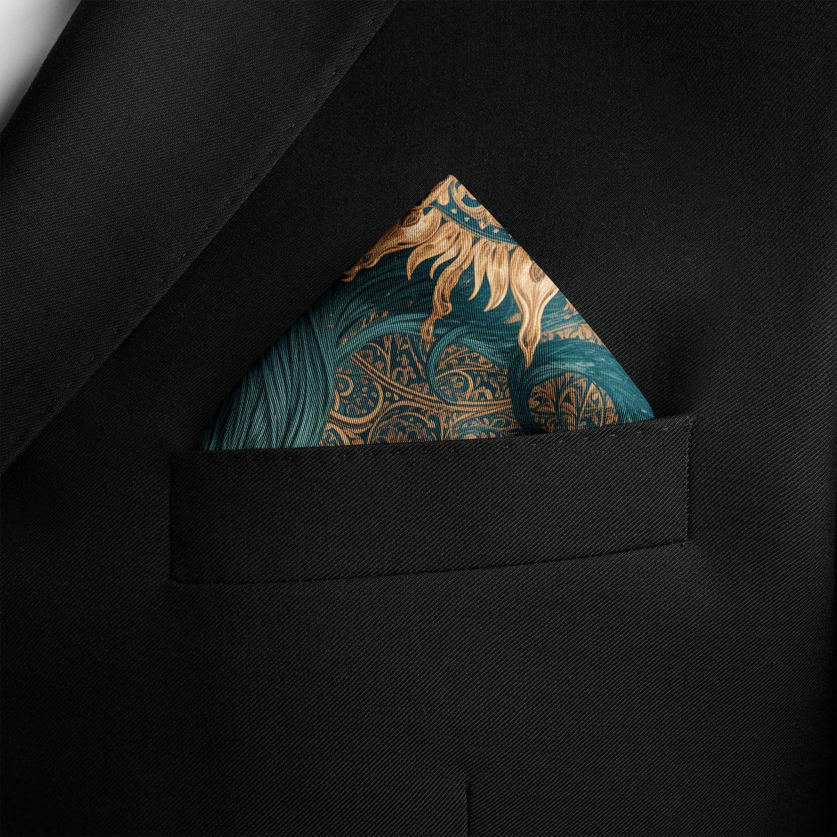 MOONLIT TREE SILK POCKET SQUARE