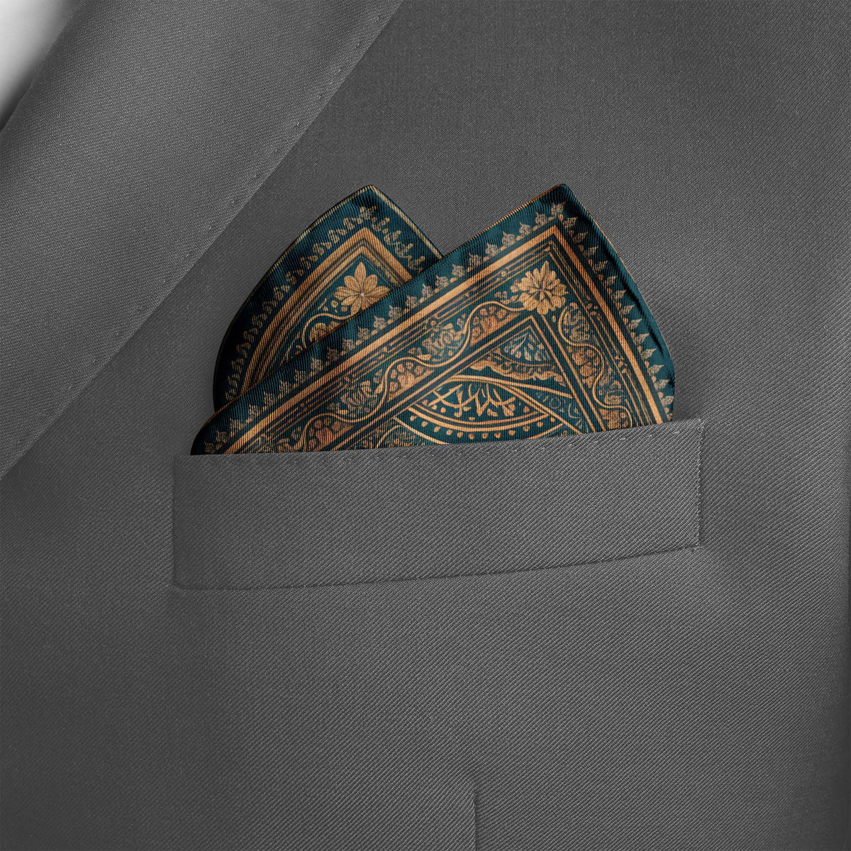 MOONLIT TREE SILK POCKET SQUARE