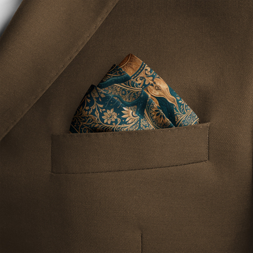 MOONLIT TREE SILK POCKET SQUARE