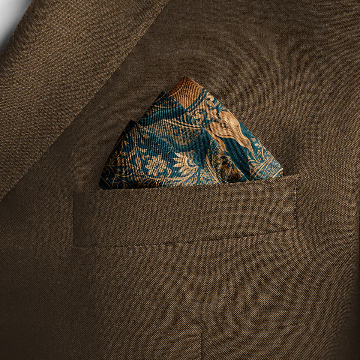 MOONLIT TREE SILK POCKET SQUARE