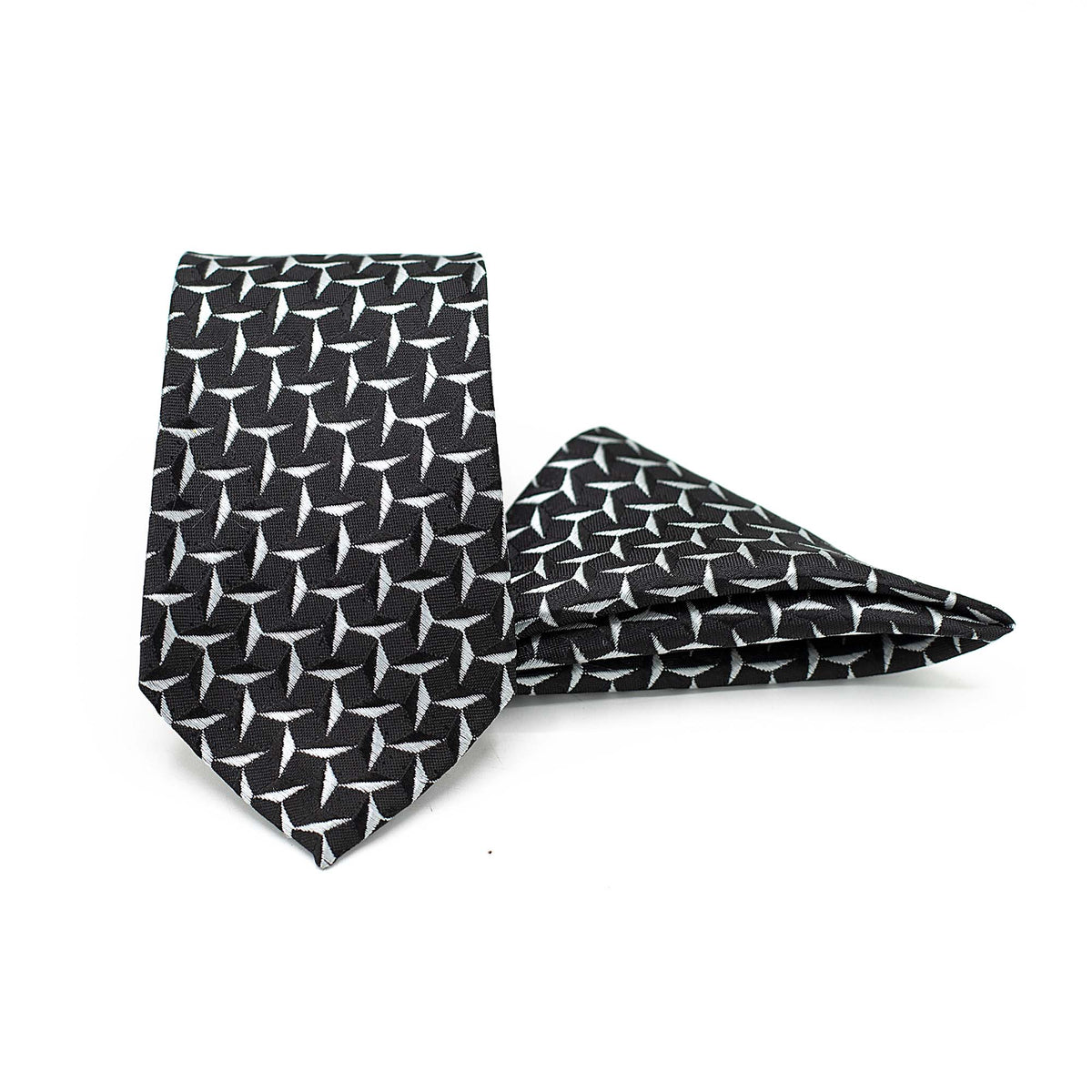 VORTEX GRID TIE AND POCKET SQUARE SET