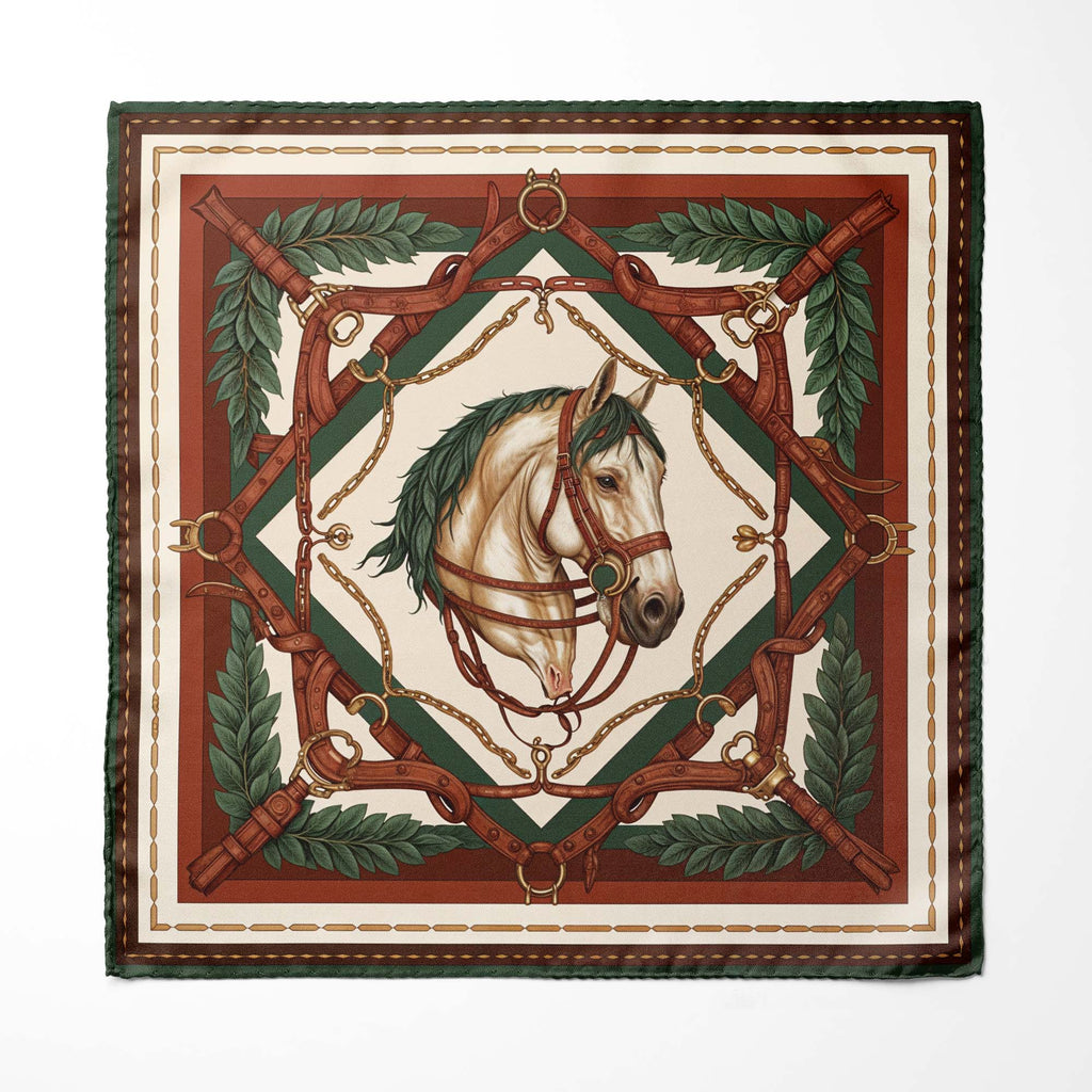 NOBLE SADDLE EMBLEM SILK POCKET SQUARE