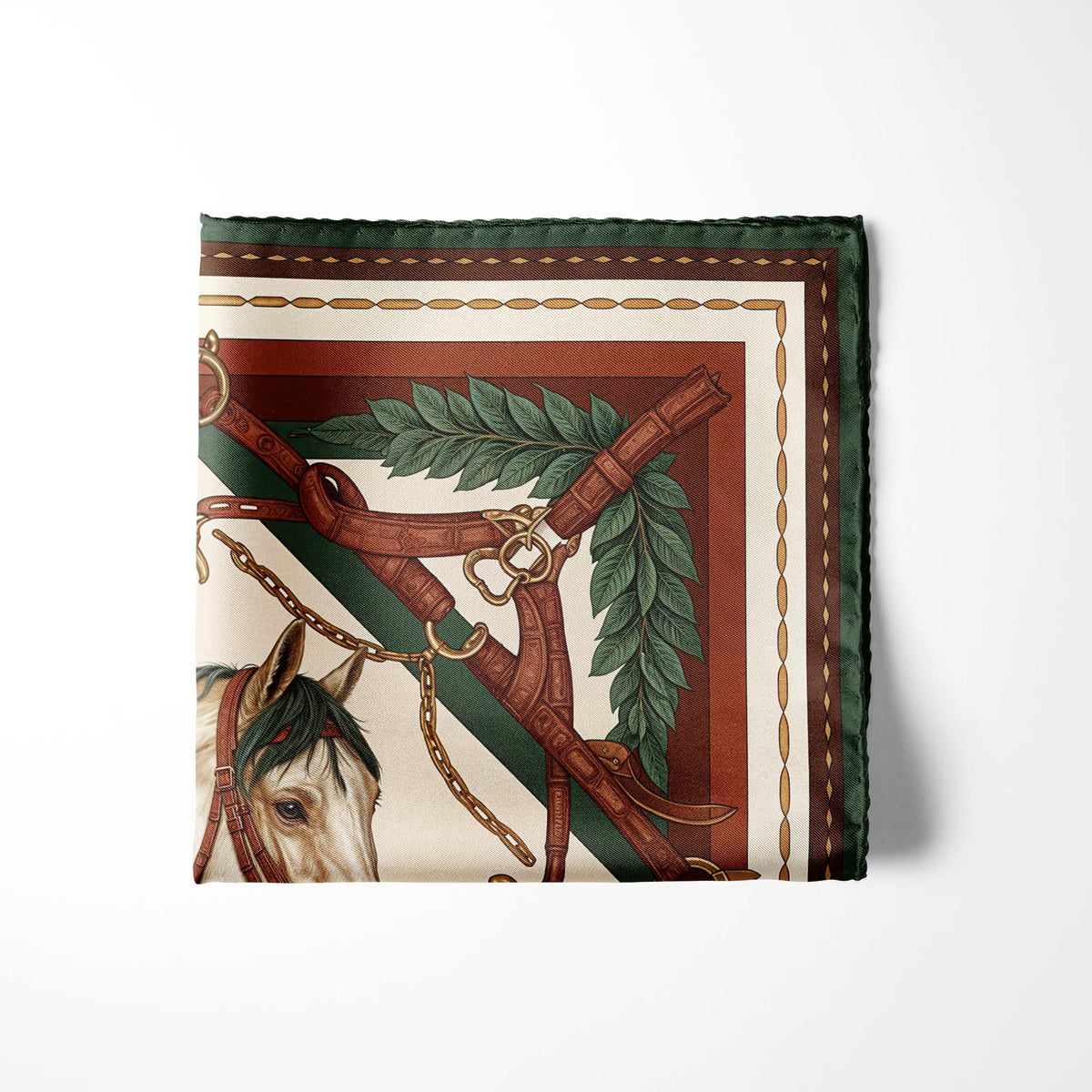 NOBLE SADDLE EMBLEM SILK POCKET SQUARE
