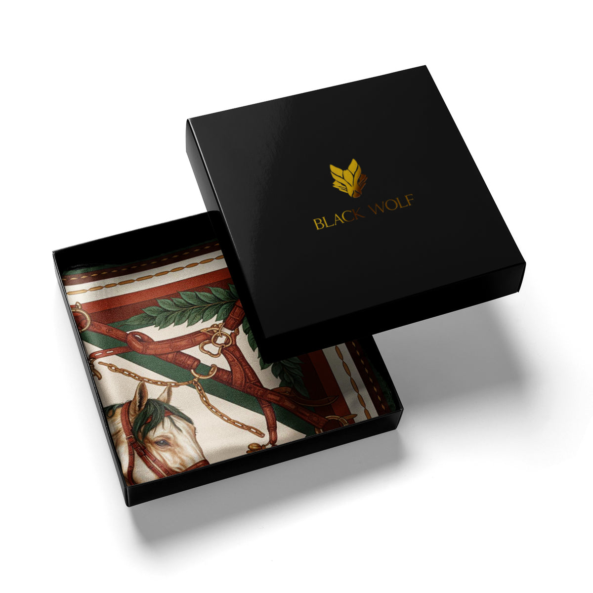 NOBLE SADDLE EMBLEM SILK POCKET SQUARE