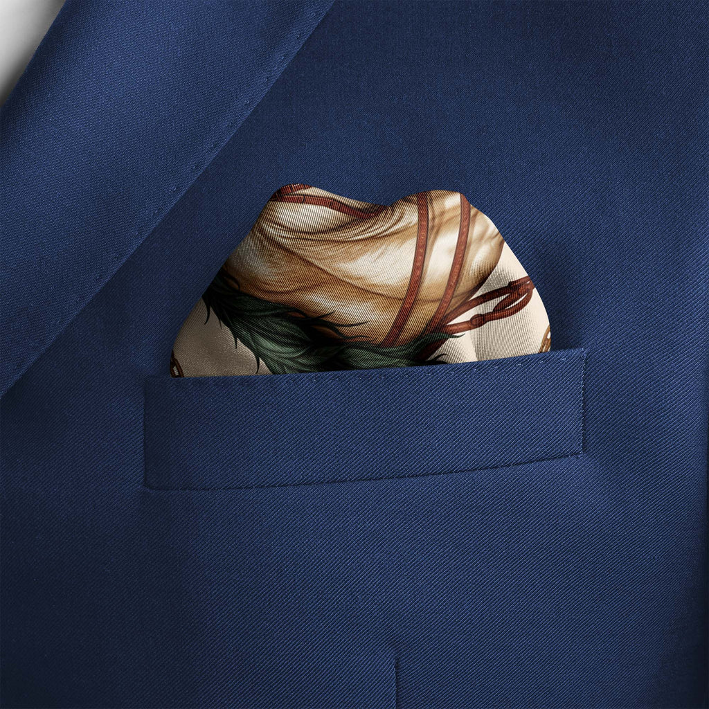 NOBLE SADDLE EMBLEM SILK POCKET SQUARE