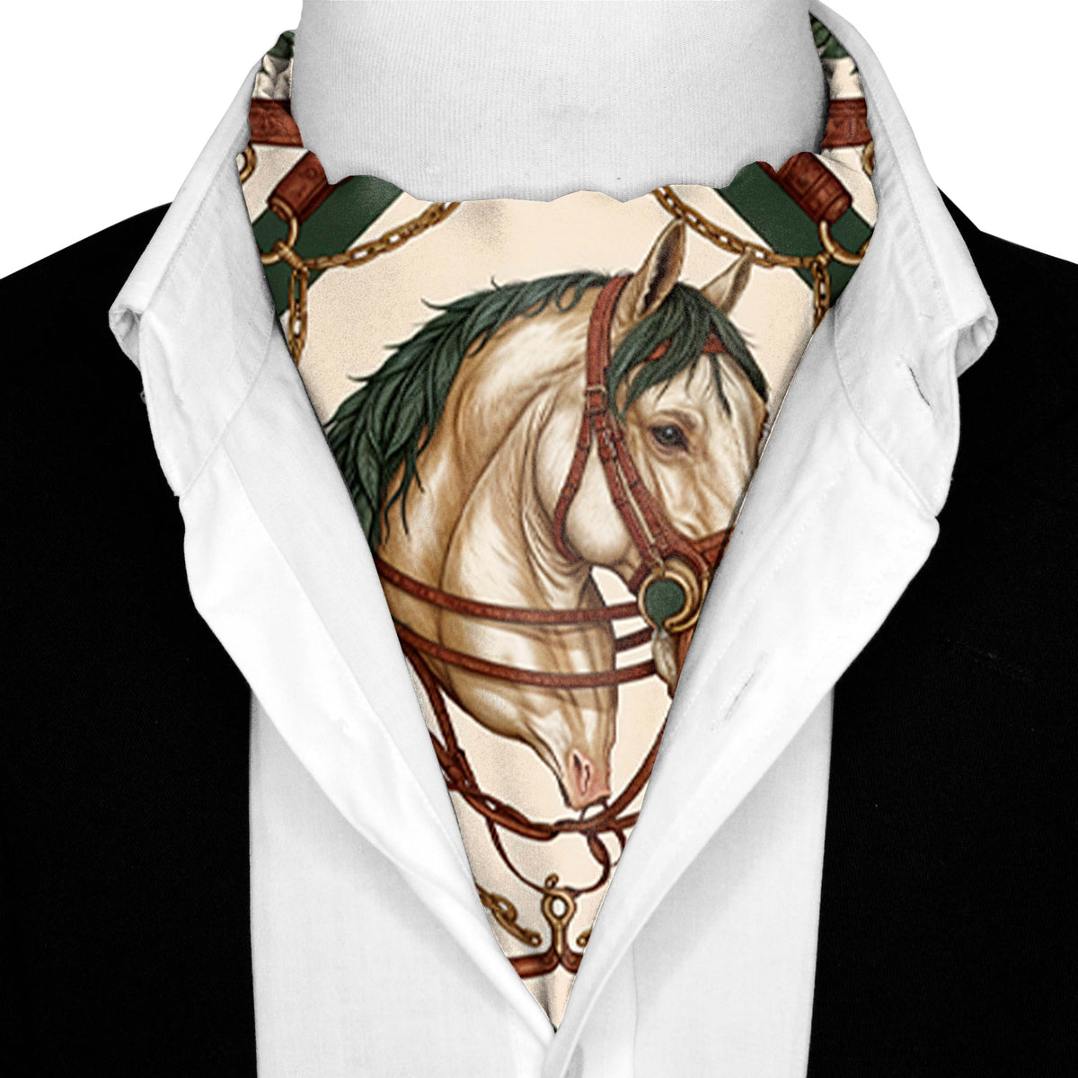 NOBLE SADDLE EMBLEM SILK ASCOT – PREMIUM COLLECTION