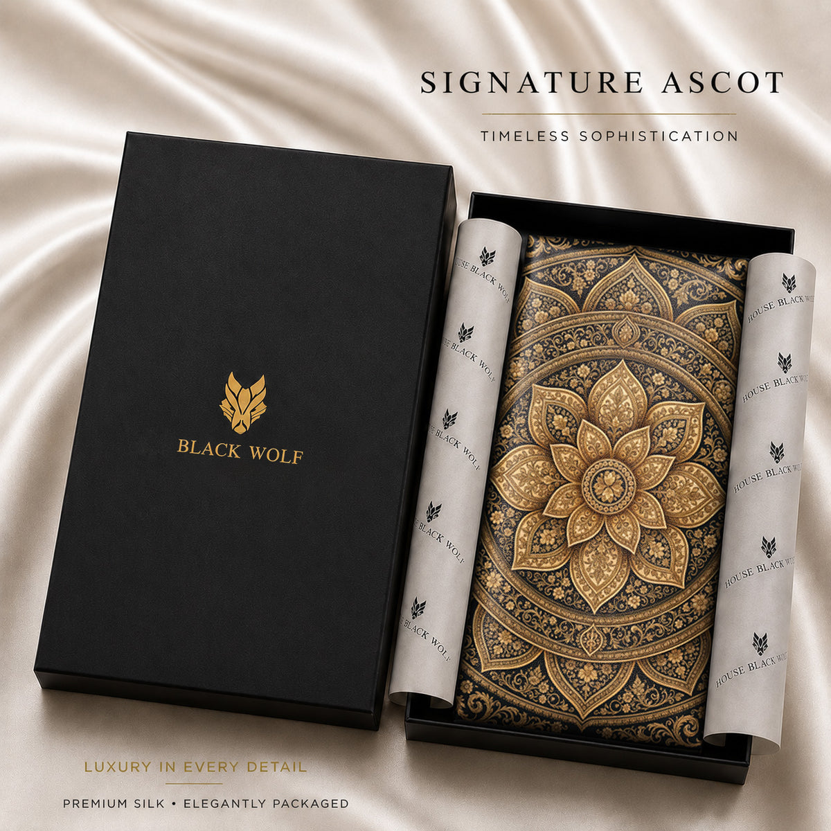 NOIR AURELIA SILK ASCOT – PREMIUM COLLECTION