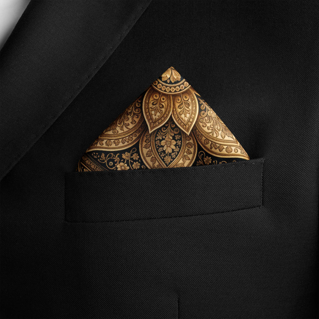 NOIR AURELIA SILK POCKET SQUARE