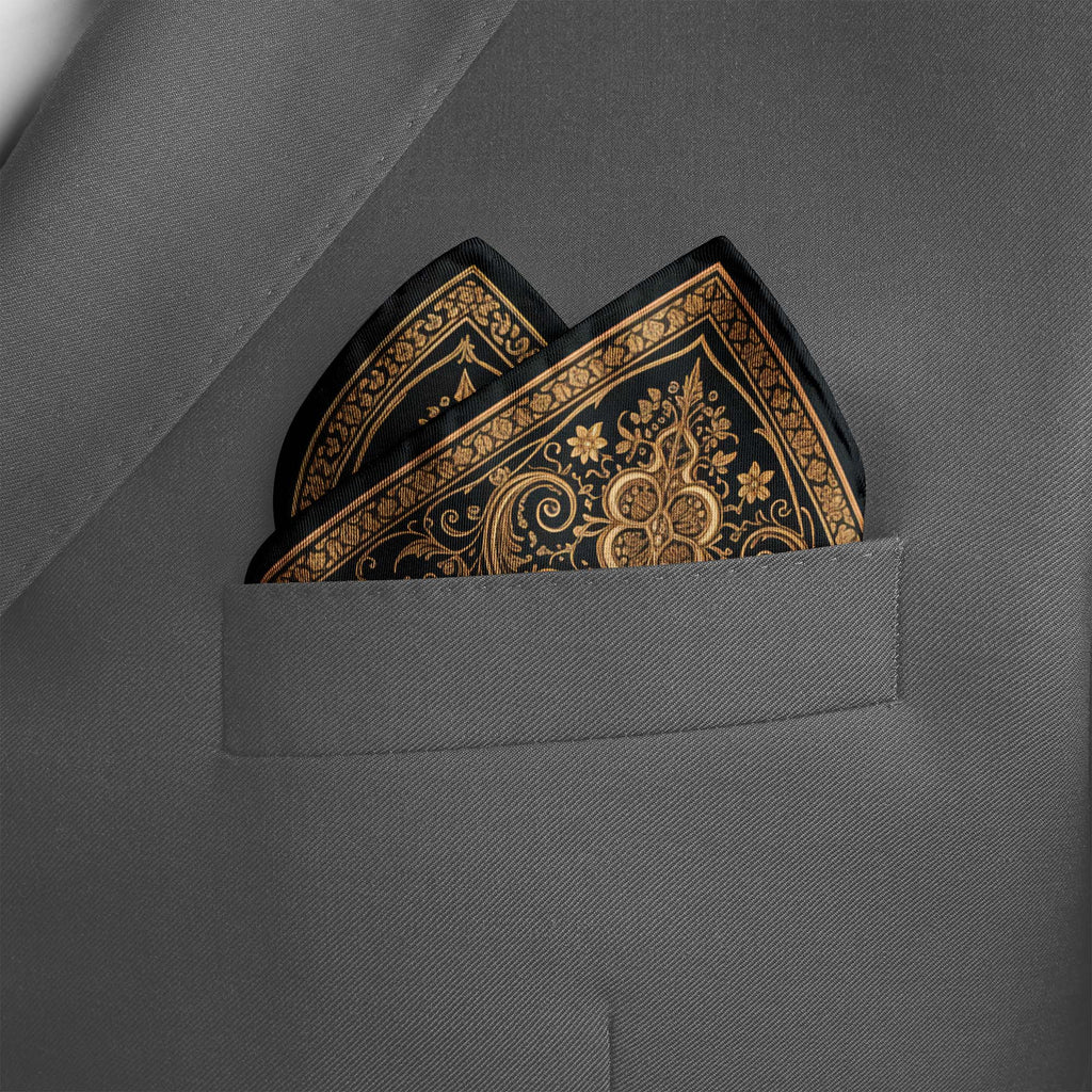 NOIR AURELIA SILK POCKET SQUARE