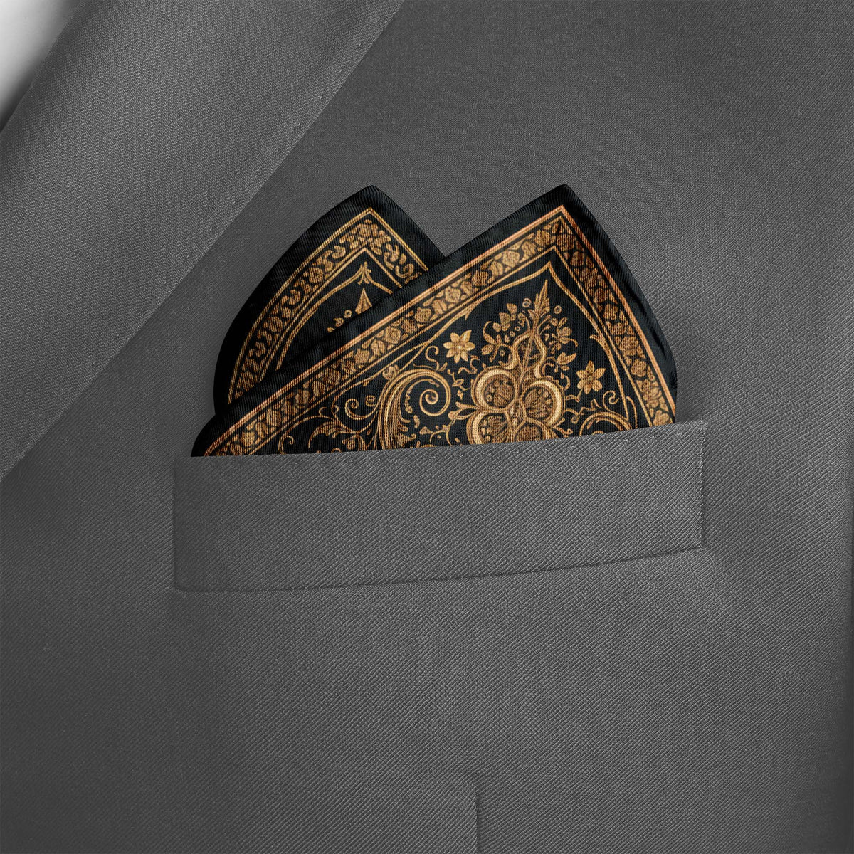 NOIR AURELIA SILK POCKET SQUARE