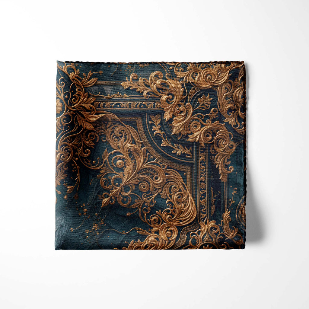 NOIR VERSAILLES SILK POCKET SQUARE