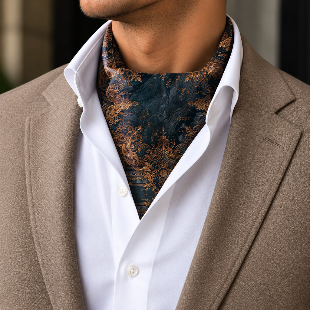 NOIR VERSAILLES SILK ASCOT – PREMIUM COLLECTION