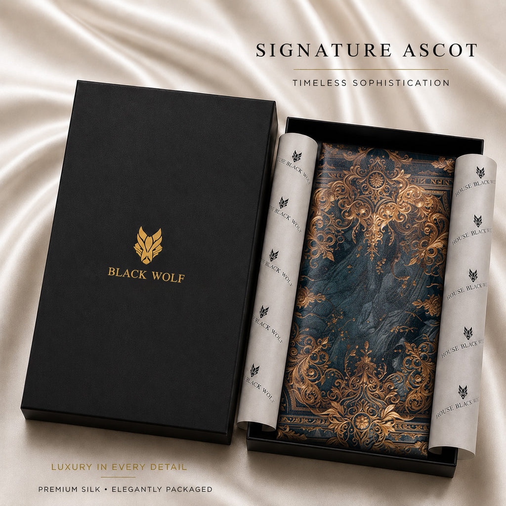 NOIR VERSAILLES SILK ASCOT – PREMIUM COLLECTION
