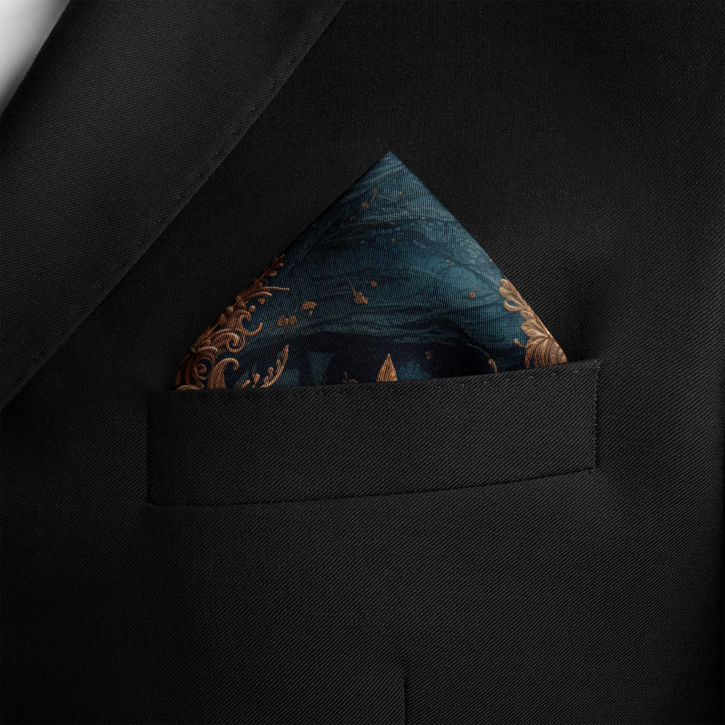 NOIR VERSAILLES SILK POCKET SQUARE